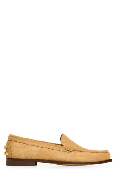 Tod's Beige Loafers With Embossed Logo And Stud Details On The Back In Leather Woman In Brown