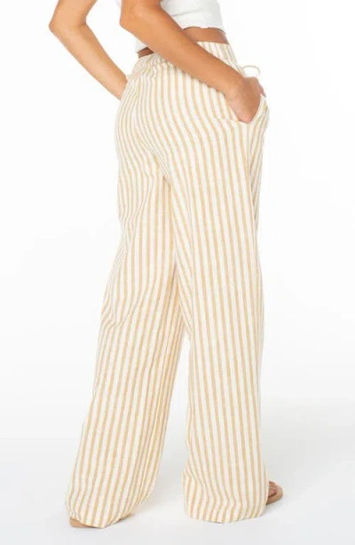 Roxy Mavericks Pleated Stripe Cotton Pants In Multi