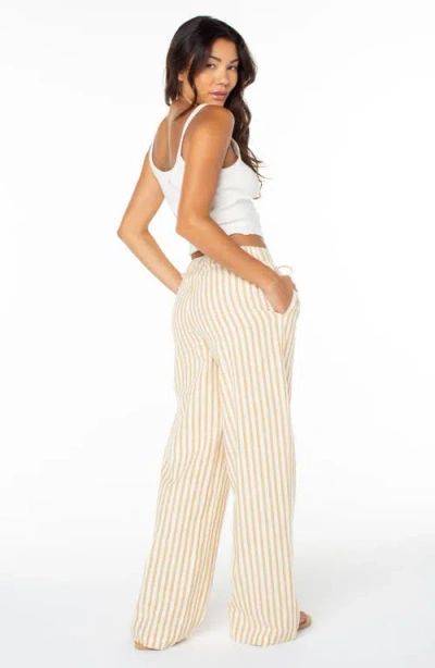 Roxy Mavericks Pleated Stripe Cotton Pants In Multi