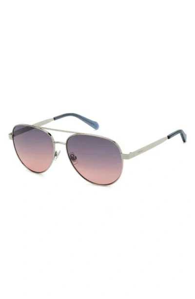 Fossil 58mm Gradient Pilot Sunglasses In Gray