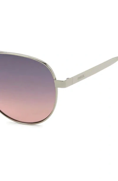 Fossil 58mm Gradient Pilot Sunglasses In Gray