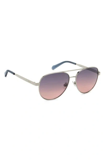 Fossil 58mm Gradient Pilot Sunglasses In Gray
