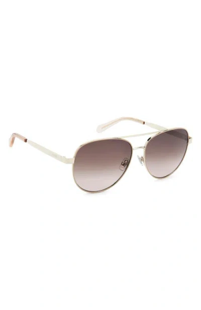 Fossil 58mm Gradient Pilot Sunglasses In Brown