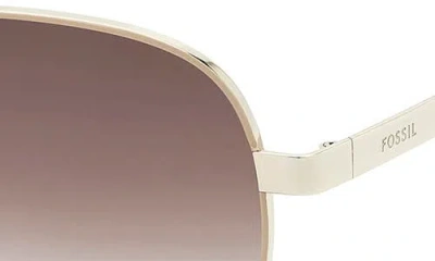 Fossil 58mm Gradient Pilot Sunglasses In Brown