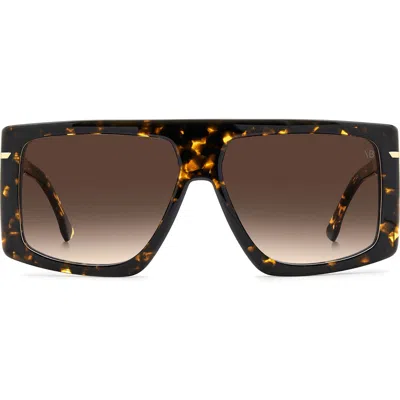 Victoria Beckham 59mm Rectangular Sunglasses In Brown