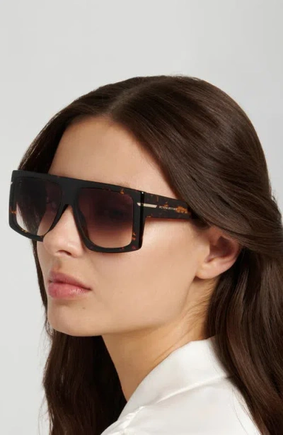 Victoria Beckham 59mm Rectangular Sunglasses In Brown