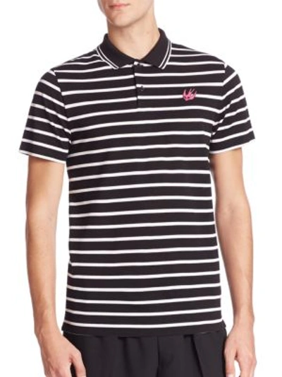 Shop Mcq By Alexander Mcqueen Swallow Clean Polo In Black And White