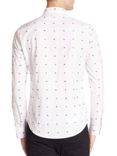 Shop Mcq By Alexander Mcqueen Swallow Googe Cotton Shirt In White