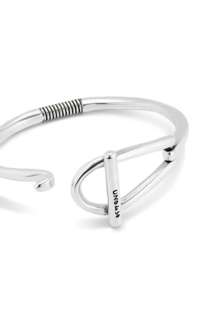 Unode50 Bangle Bracelet With Medium Sized Link In Silver