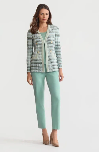 Misook Tailored Plaid Textured Knit Jacket In Multi