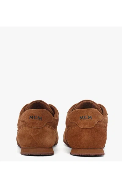 Mcm Federlite Lo Sneakers In Laurel Suede Leather In Brown
