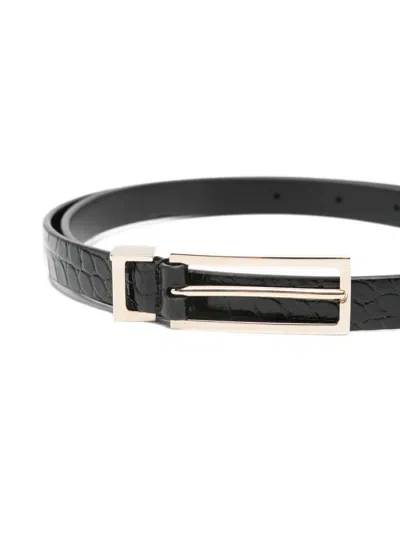 Tom Ford Croc-effect Belt In Black