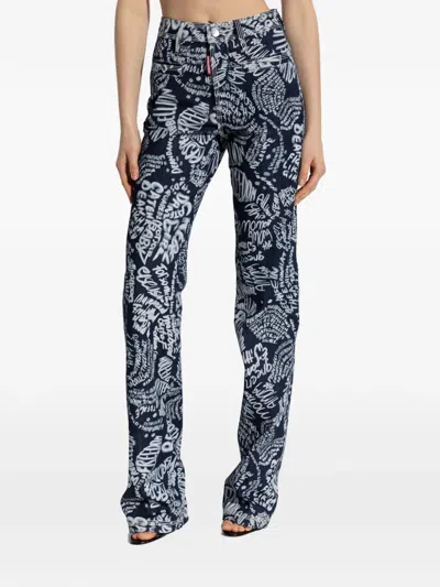 Dsquared2 Printed Trousers In Multi