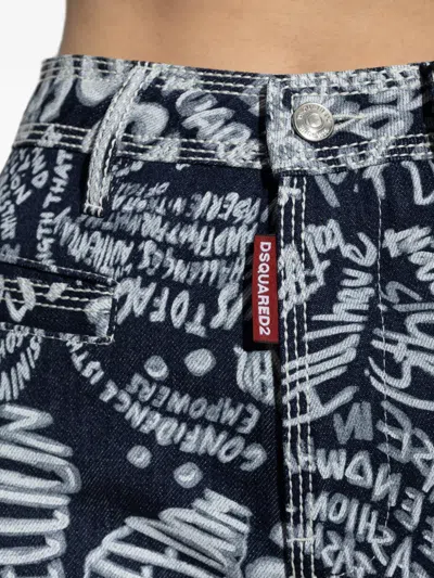 Dsquared2 Printed Trousers In Multi