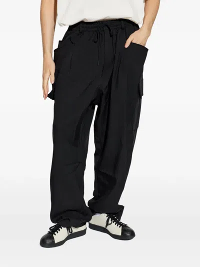 Y-3 Cargo Drawstring Trousers In Blue