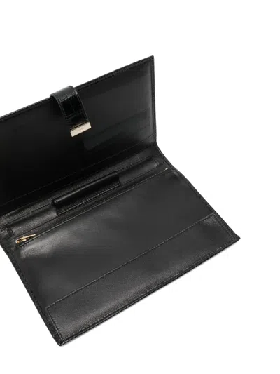 Tom Ford Croc-effect Wallet In Black