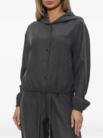 Alexander Wang Buttoned Oversized Jacket In Gray