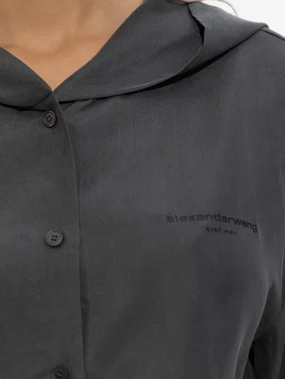 Alexander Wang Buttoned Oversized Jacket In Gray