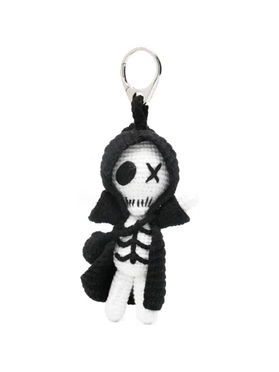 Alexander Mcqueen The Doll Sid Skeleton Charm Keyring In Black