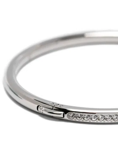 Swarovski Mixed-cuts Heart Bangle In Metallic