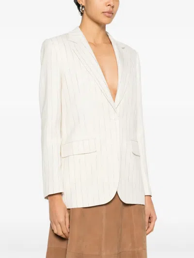 Sandro Striped-pattern Blazer In Neutral