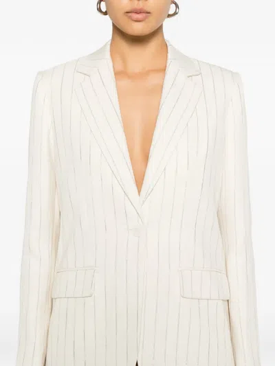 Sandro Striped-pattern Blazer In Neutral