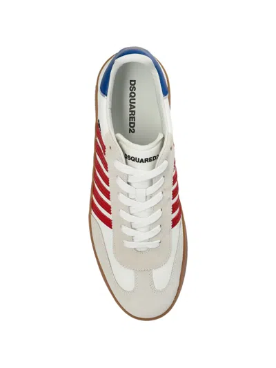 Dsquared2 Boxer Sneaker Contrasting Heel Tab Stripes Sole In White