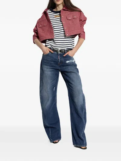 Dsquared2 Distressed Trousers In Blue