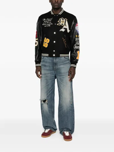 Amiri Patch Varsity Jacket In Black