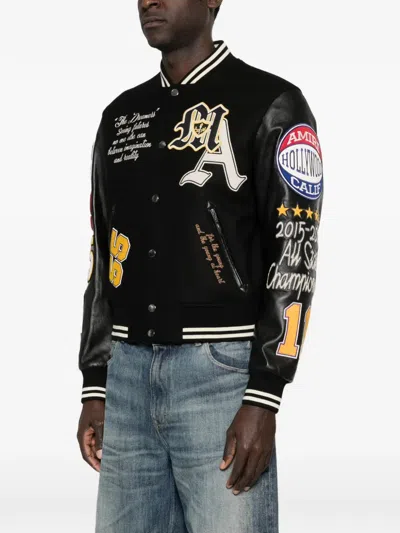 Amiri Patch Varsity Jacket In Black