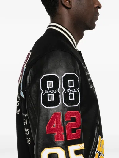 Amiri Patch Varsity Jacket In Black