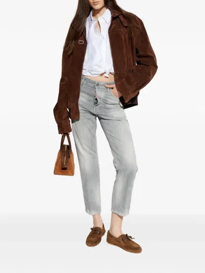 Dsquared2 Distressed Trousers In Gray