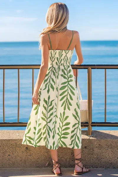 Cupshe Soft Sunshine Tropical Midi Dress In Green