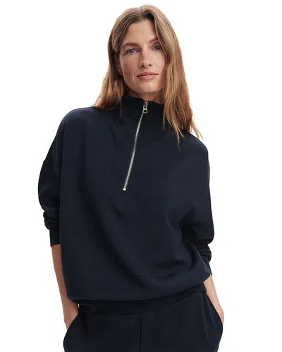 Varley Doublesoft Davidson Quarter-zip Sweatshirt In Black