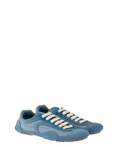 Prada Light Blue Suede And Re-nylon Montecarlo Re-edition 2005 Sneakers In Multi