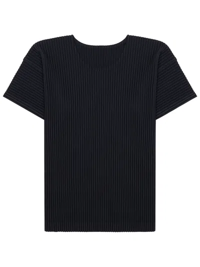 Issey Miyake Basic Pleated T-shirt In Brown