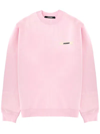 Jacquemus Pink Organic Cotton Fleece The Gros Grain Sweatshirt In Pink