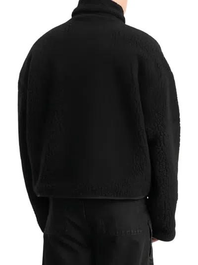 Entire Studios Textured High Neck Long Sleeve Jacket In Black