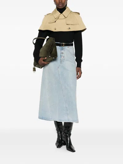 Burberry Collared Buttoned Cropped Jacket In Brown