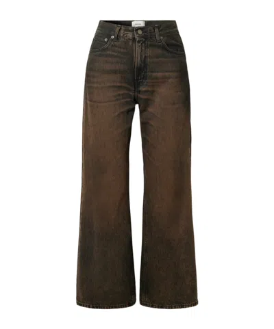Haikure Brown Vintage Effect Korea Jeans In Brown