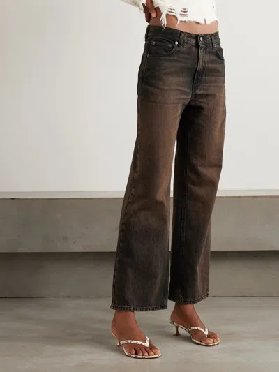 Haikure Brown Vintage Effect Korea Jeans In Brown