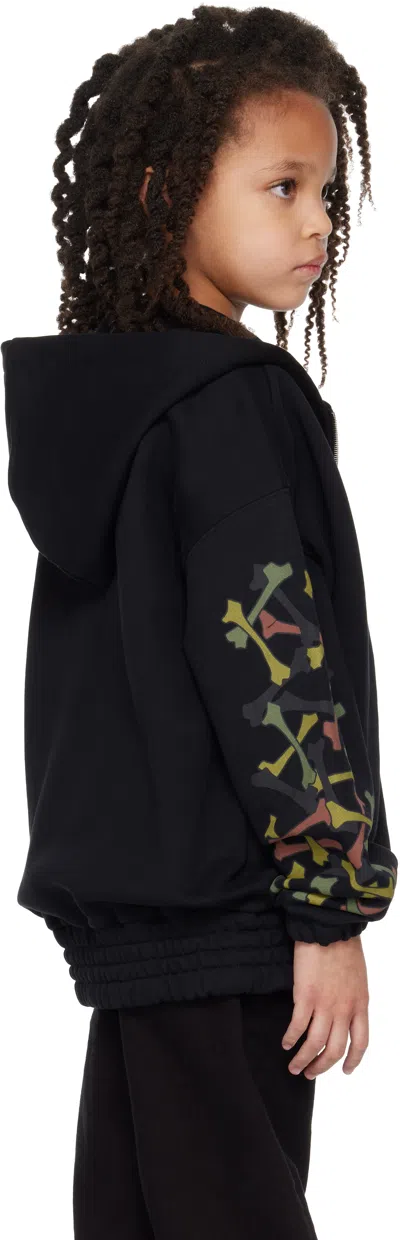 Amiri Bones Print Zip Hoodie In Black