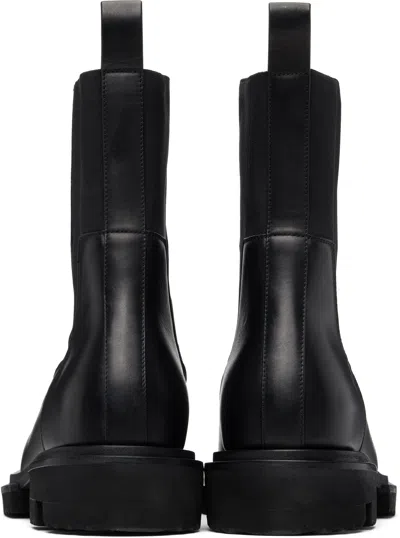 Rick Owens Beatle Gabe Leather Boots For Men In Black