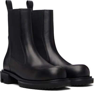 Rick Owens Beatle Gabe Leather Boots For Men In Black