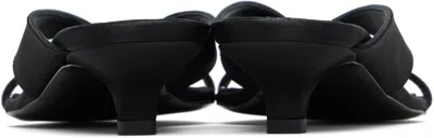 Totême Bow Satin Sandals Black