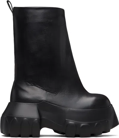 Rick Owens Black Hollywood Flared Mega Tractor Boots In Black