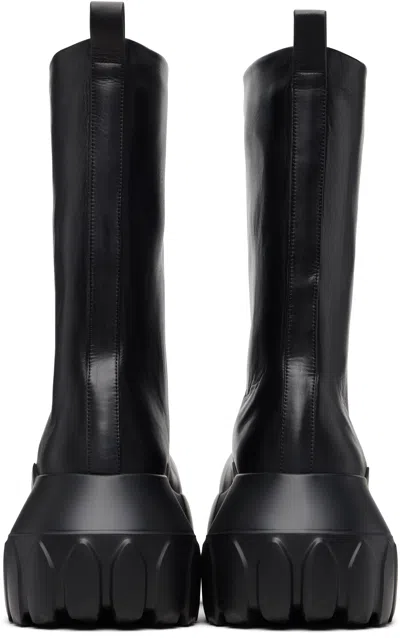 Rick Owens Black Hollywood Flared Mega Tractor Boots In Black