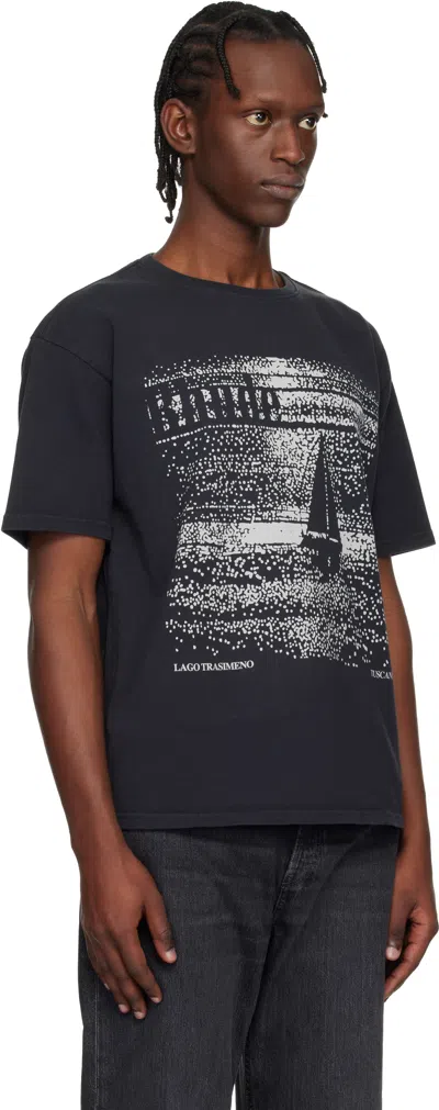 Rhude Graphic Print Crew Neck Short Sleeve T-shirt In Black