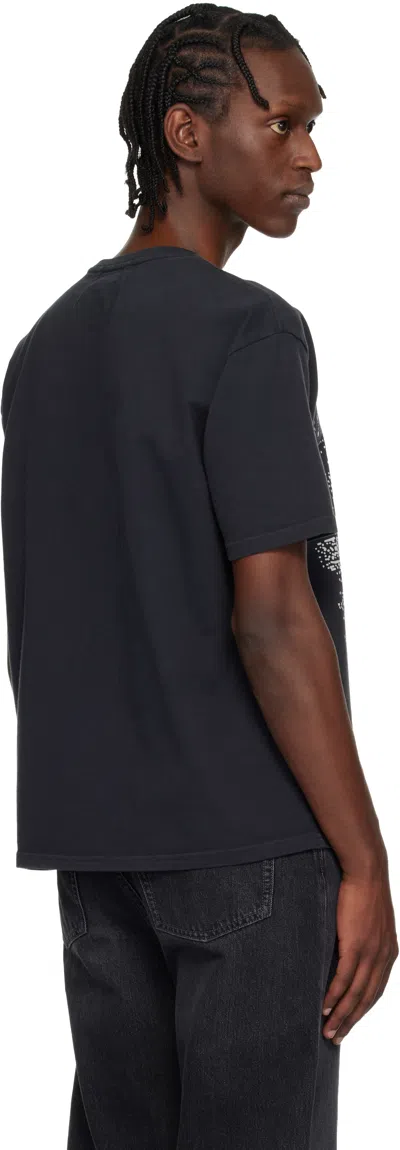 Rhude Graphic Print Crew Neck Short Sleeve T-shirt In Black