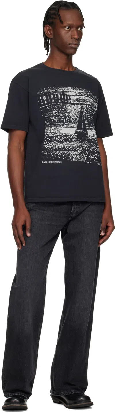 Rhude Graphic Print Crew Neck Short Sleeve T-shirt In Black